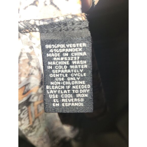 Sleeveless Cutout Boho Print Dress Mlle‎ Gabrielle M Black/Orange Beaded Keyhole - Picture 7 of 8